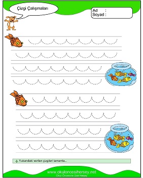 okul öncesi çizgi çalışma sayfaları